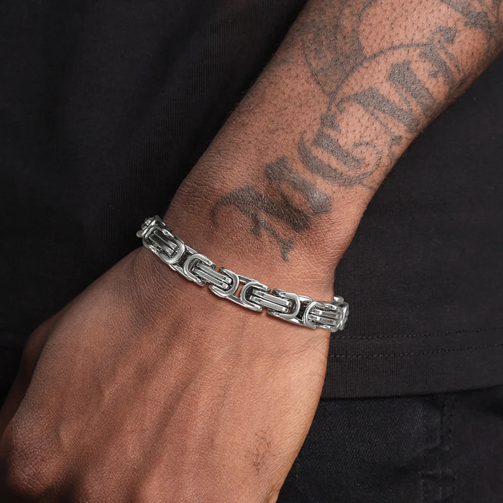 צמיד גורמט חוליות יוקרתי צבע כסף